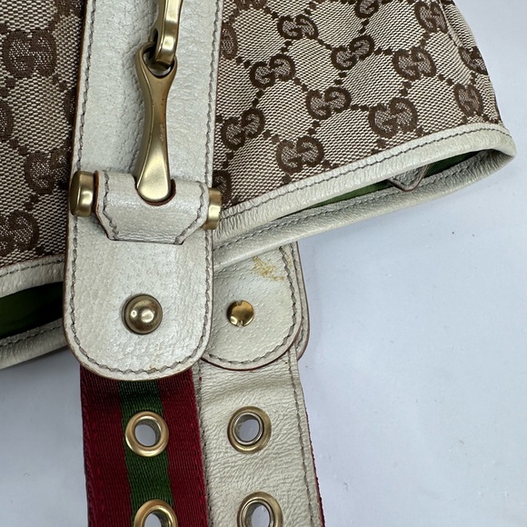 GUCCI Grommet Canvas GG sherryline tote bag - Picture 13 of 13